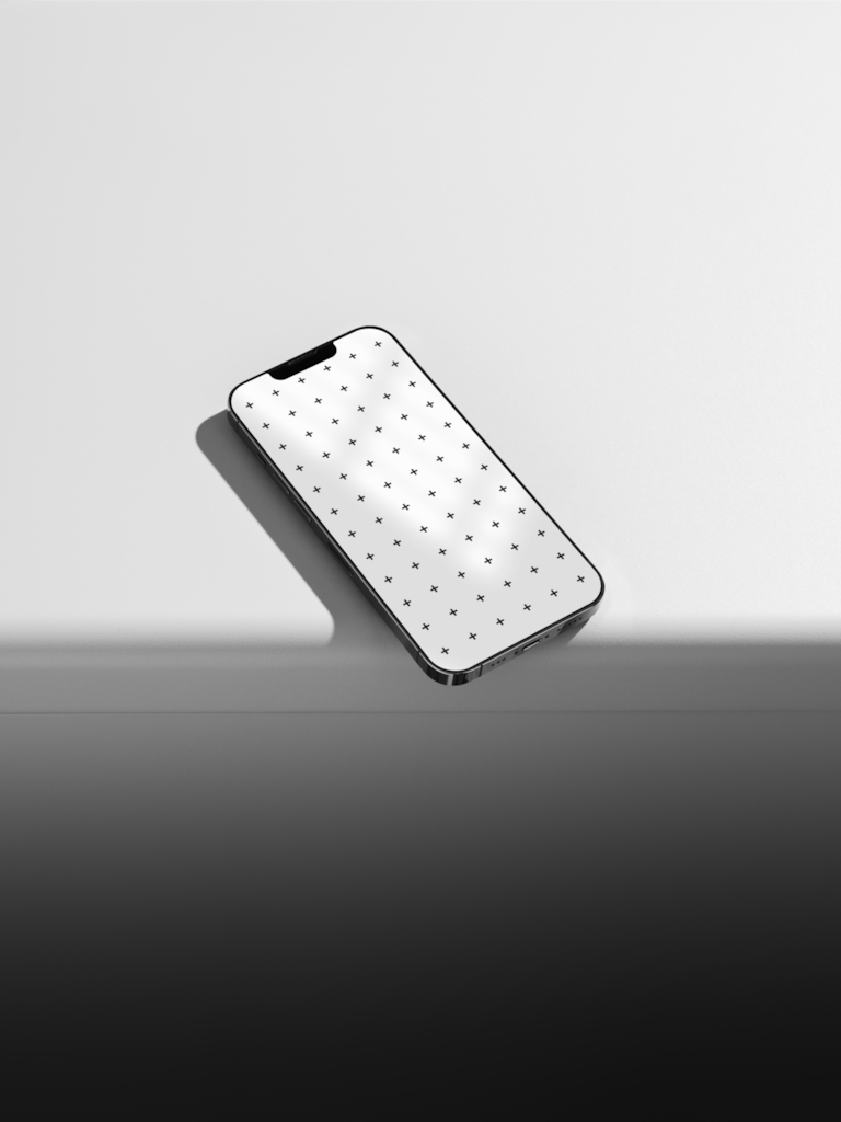 IPhone 02 — Phone, on shelf mockup surface
