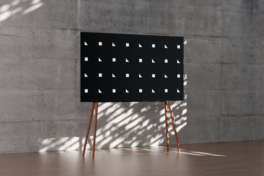 Display 2598 — TV, 55-inch, with wood legs mockup surface