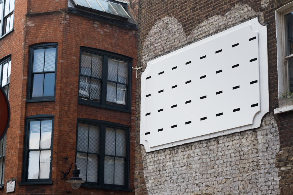 Sign 0382 — On brick mockup surface