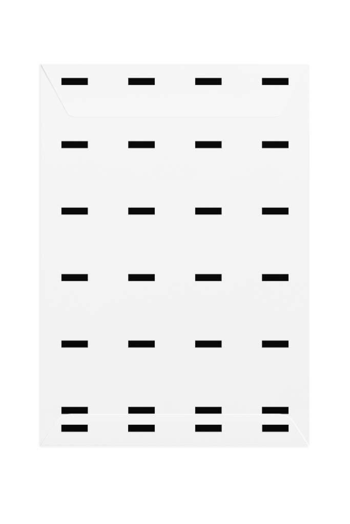 Envelope 1233 — Back, closed with flap mockup surface