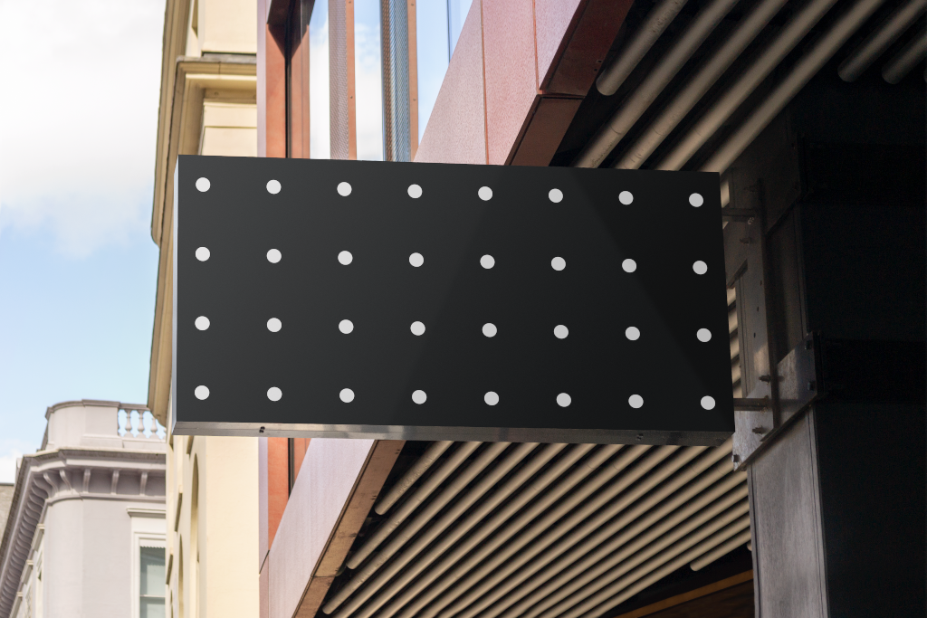 Sign 2301 — On building mockup surface