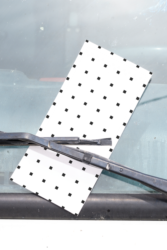 M&B Flyer Mockup — On windshield mockup surface