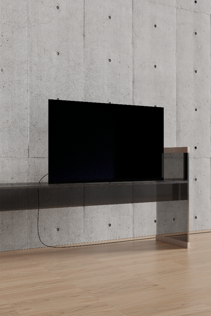 Display 2586 — TV, 55-inch, on table mockup surface