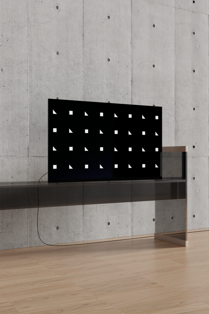 Display 2586 — TV, 55-inch, on table mockup surface