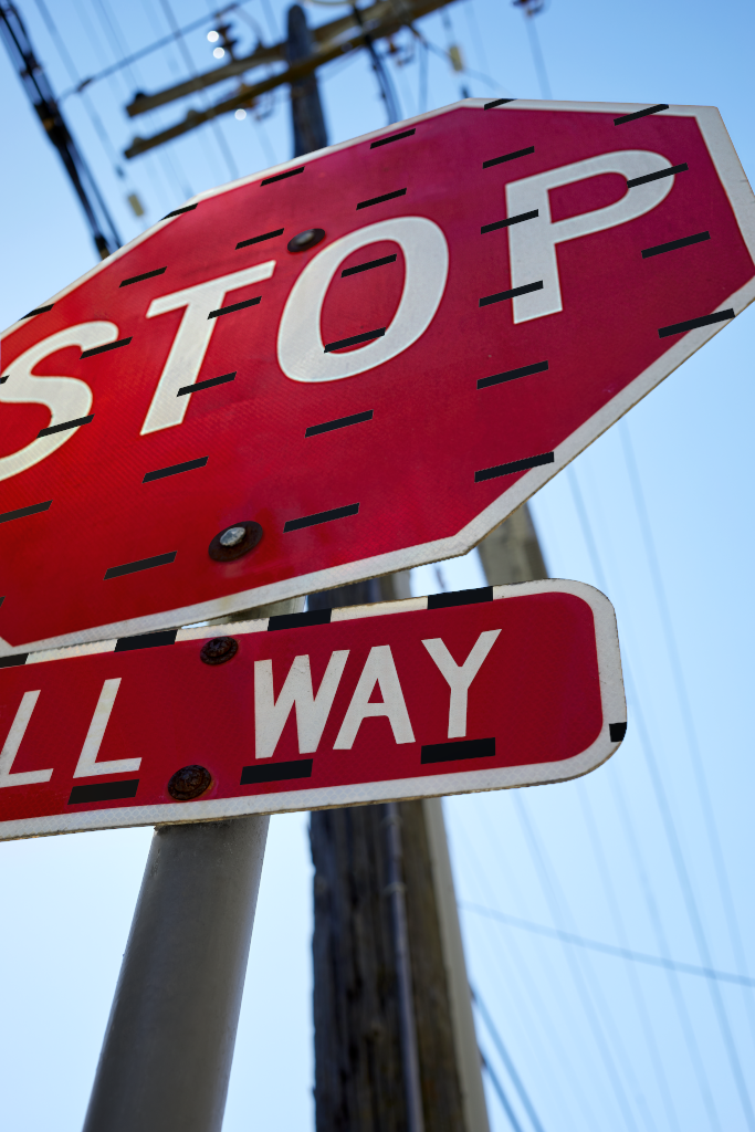 Sticker 1721 — On sign mockup surface