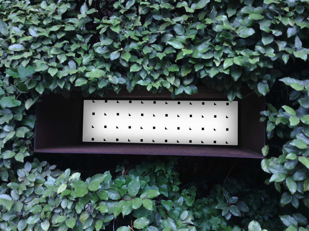 Sign 5128 — Meta frame, leaves mockup surface