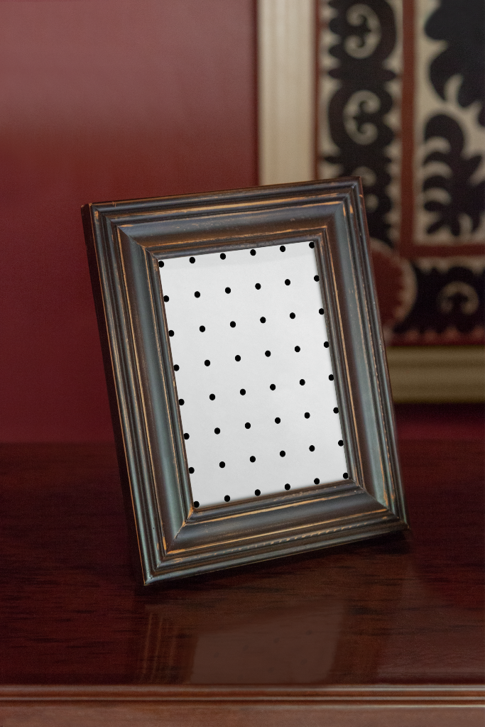 Sign 1513 — Framed, on table mockup surface