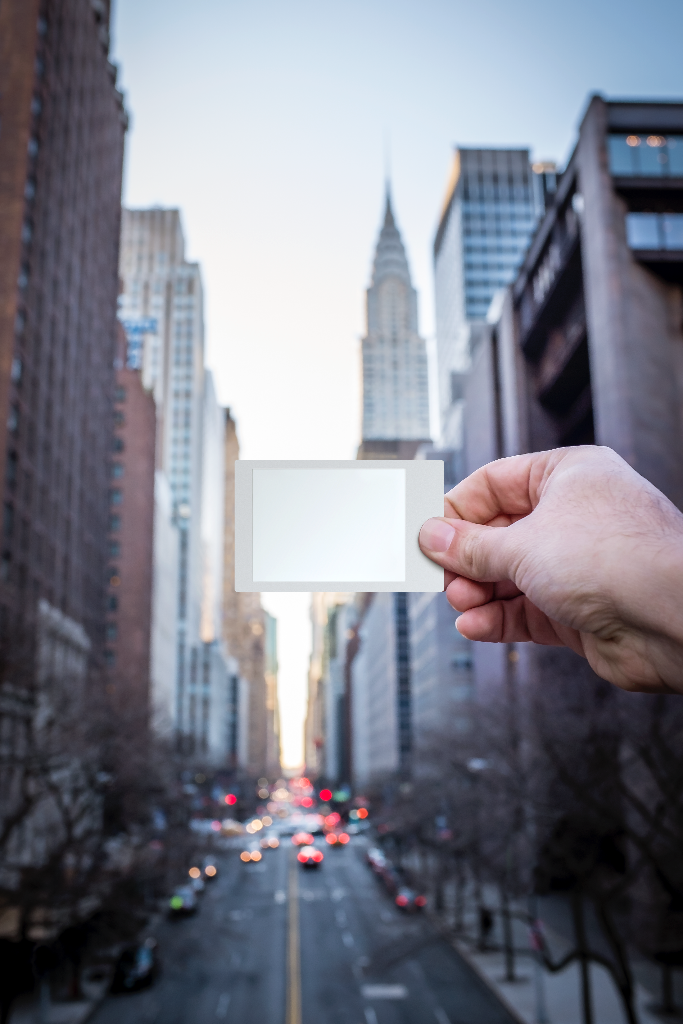Object 2076 — Polaroid, held mockup surface