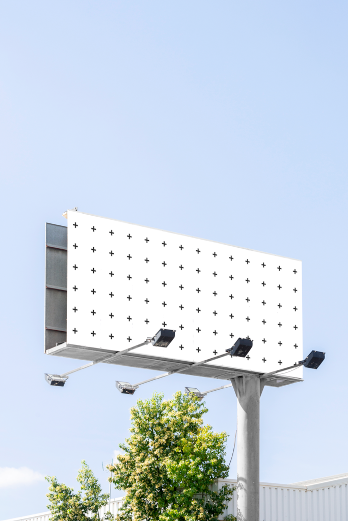 M&B Billboard — Looking up mockup surface