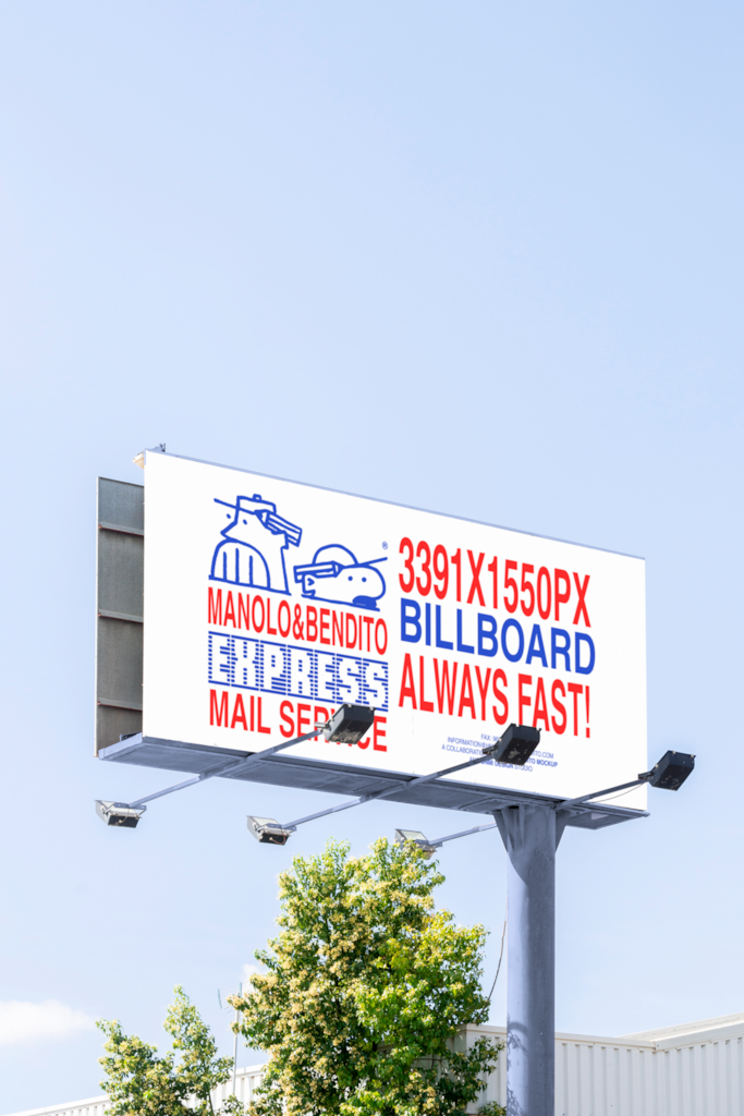 M&B Billboard — Looking up mockup surface