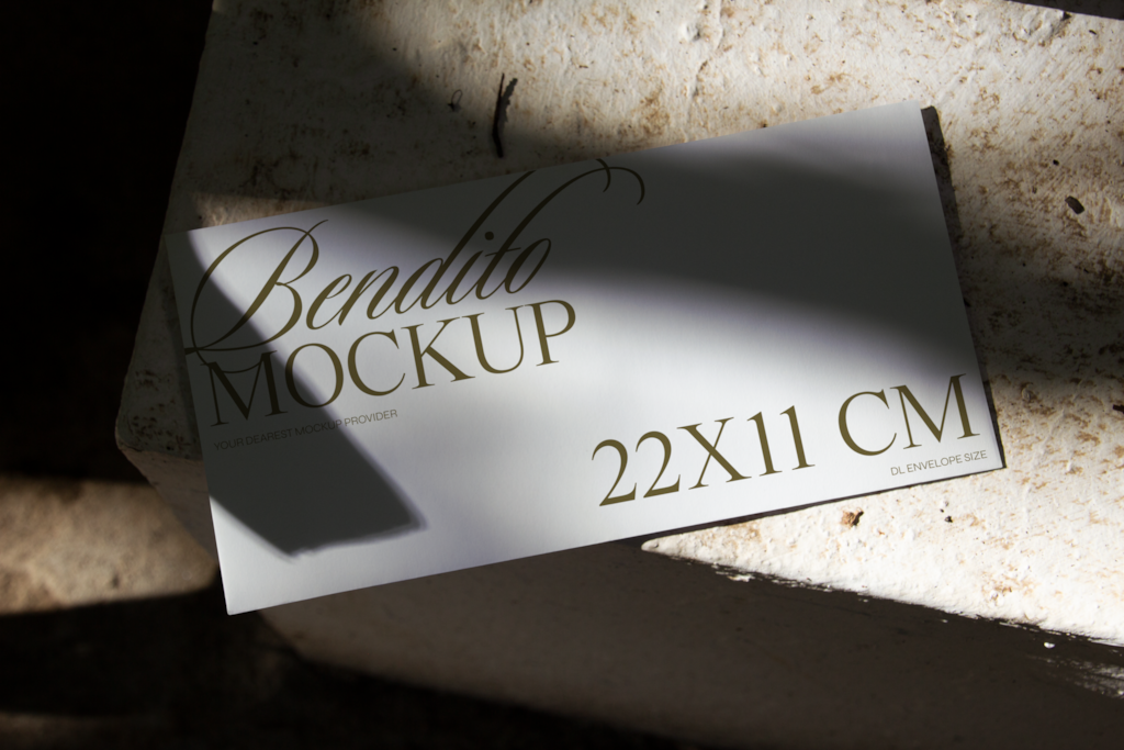 D Envelope 02 — Front, laying mockup surface