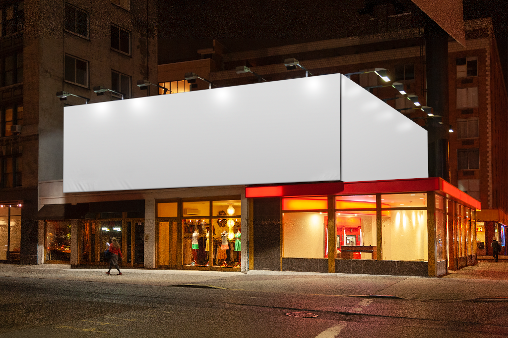 Billboard 2566 — Dual, above building mockup surface