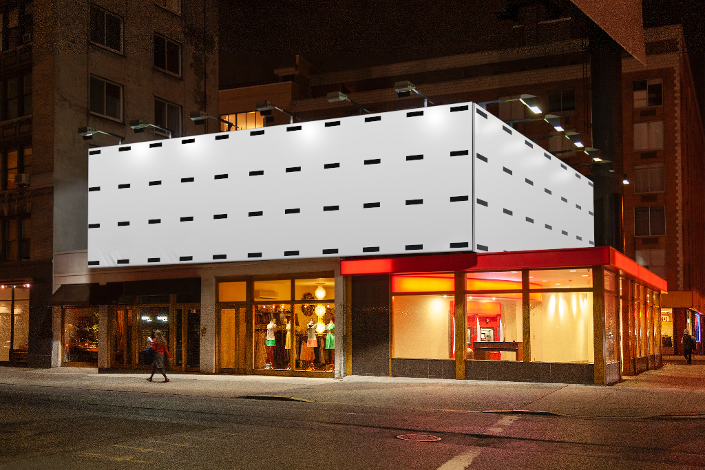 Billboard 2566 — Dual, above building mockup surface