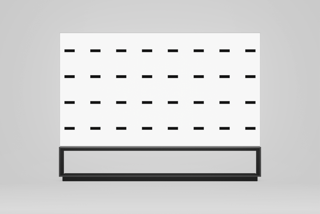 Display 2499 — TV, 88-inch, on stand mockup surface