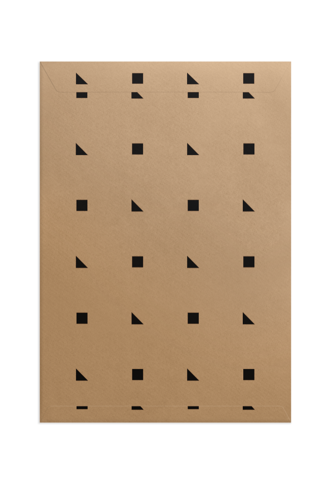 Envelope 1157 — Kraft, back, closed with flap mockup surface
