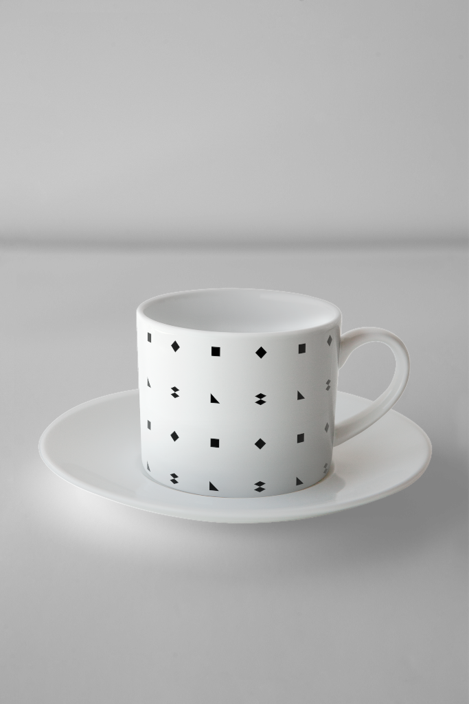 Cup 2467 — Espresso, with saucer mockup surface