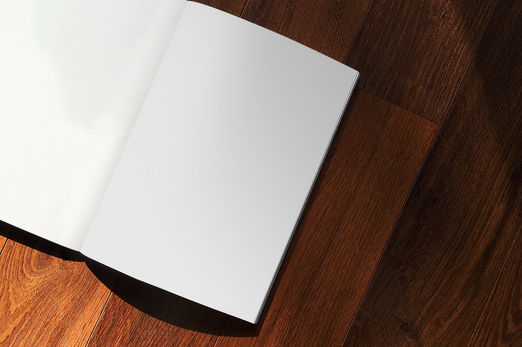 Book 2162 — Open, on table mockup surface