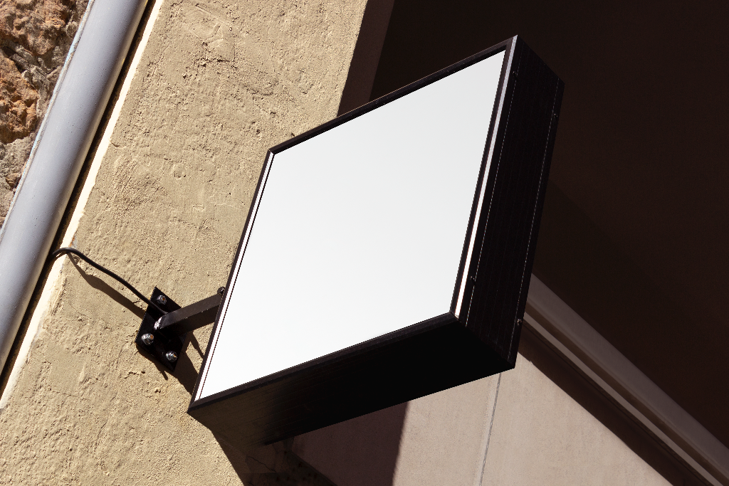 Sign 2130 — On building mockup surface