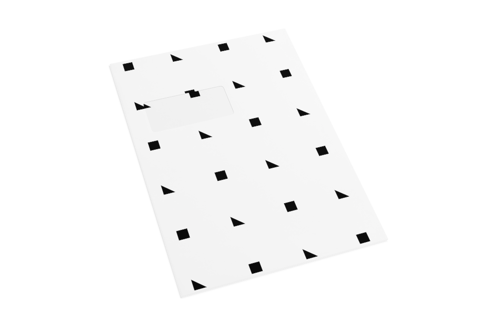 Envelope 1123 — Front, closed with window mockup surface