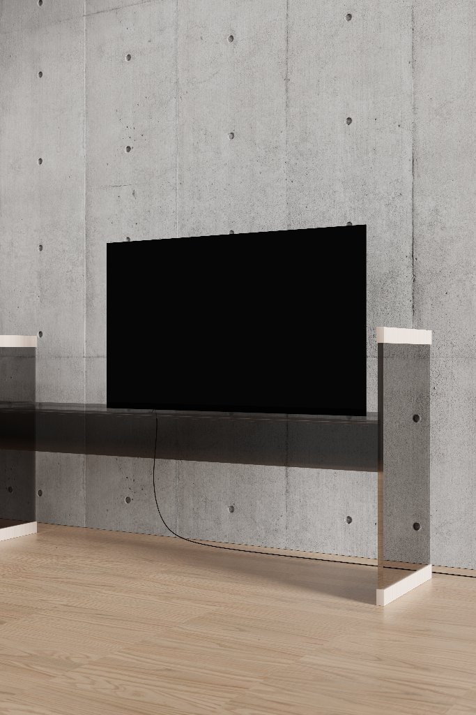 Display 2587 — TV, 55-inch, on table  mockup surface