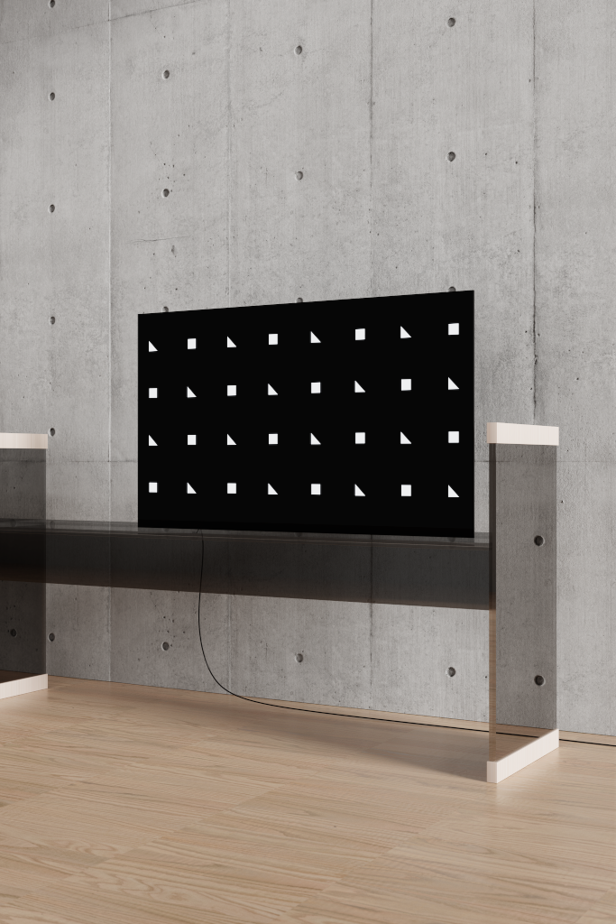 Display 2587 — TV, 55-inch, on table  mockup surface