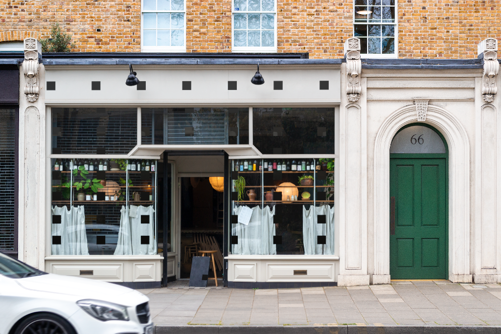Storefront 2336 — Front, with glass mockup surface