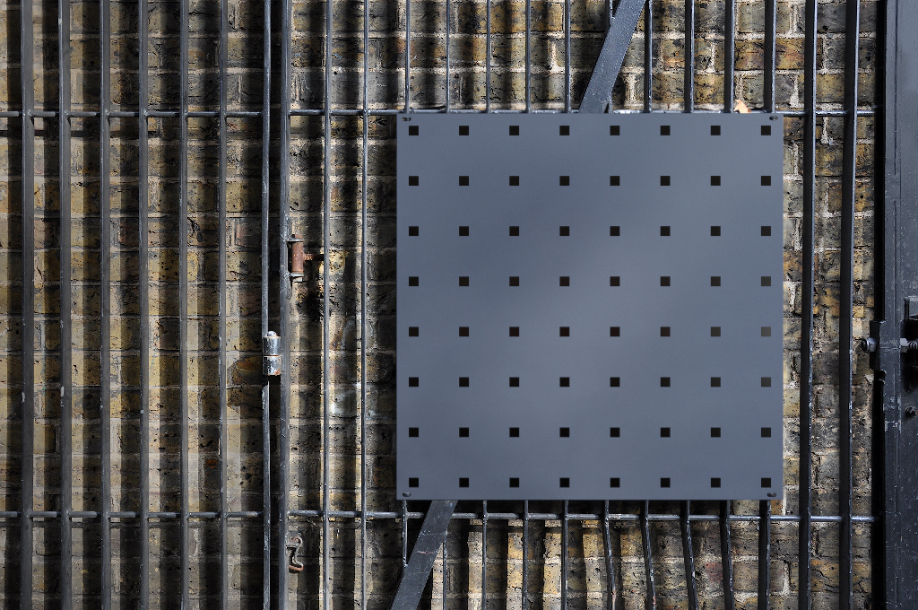 Sign 2261 — Metal, on wall mockup surface