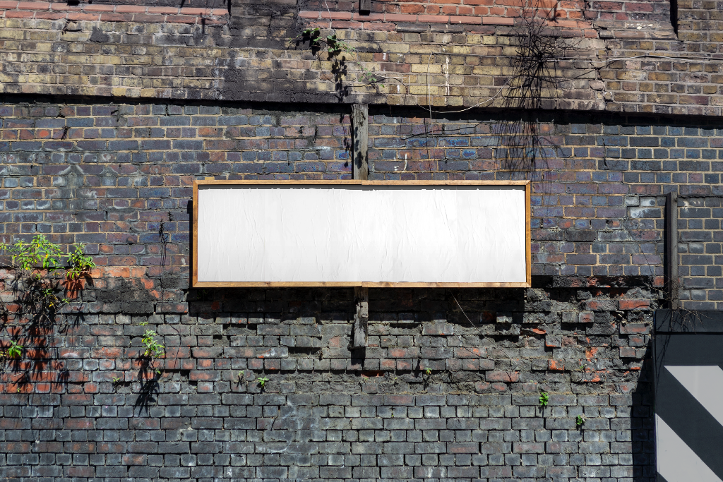 Poster 2484 — Wheatpaste, multiple, on wall mockup surface