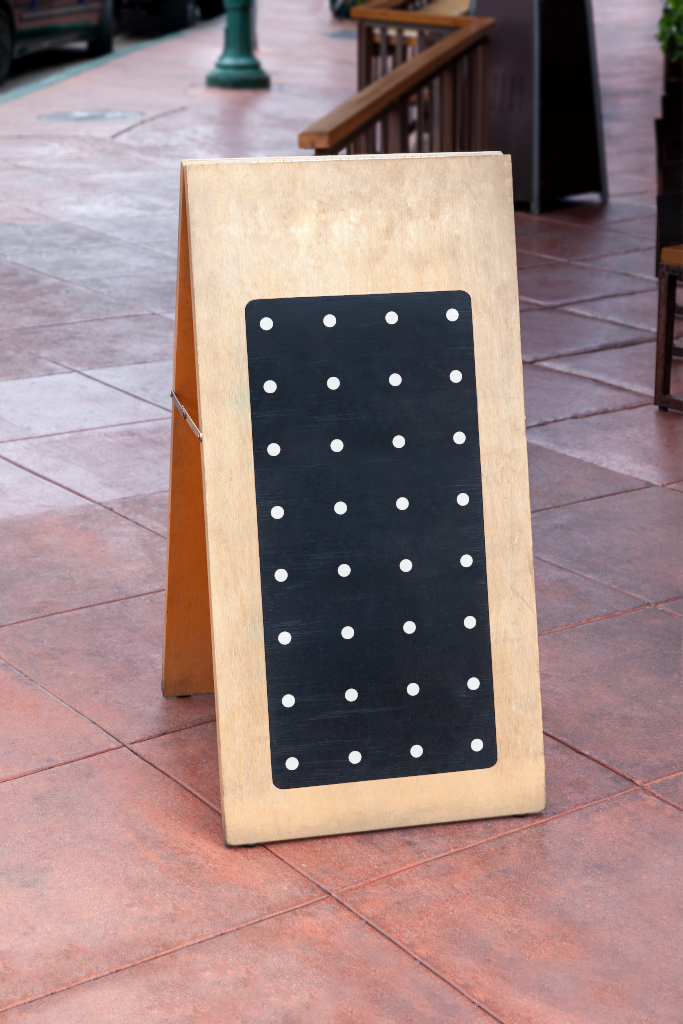 Sign 1808 — A-frame mockup surface