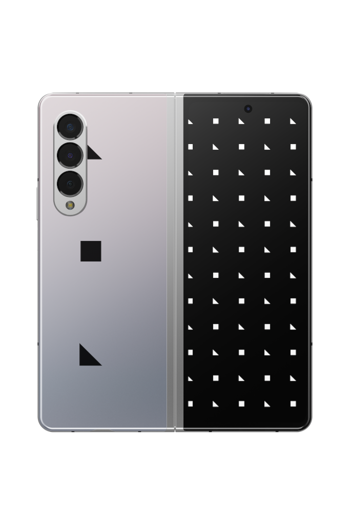 Display 2643 — Phone, Silver, Outside mockup surface