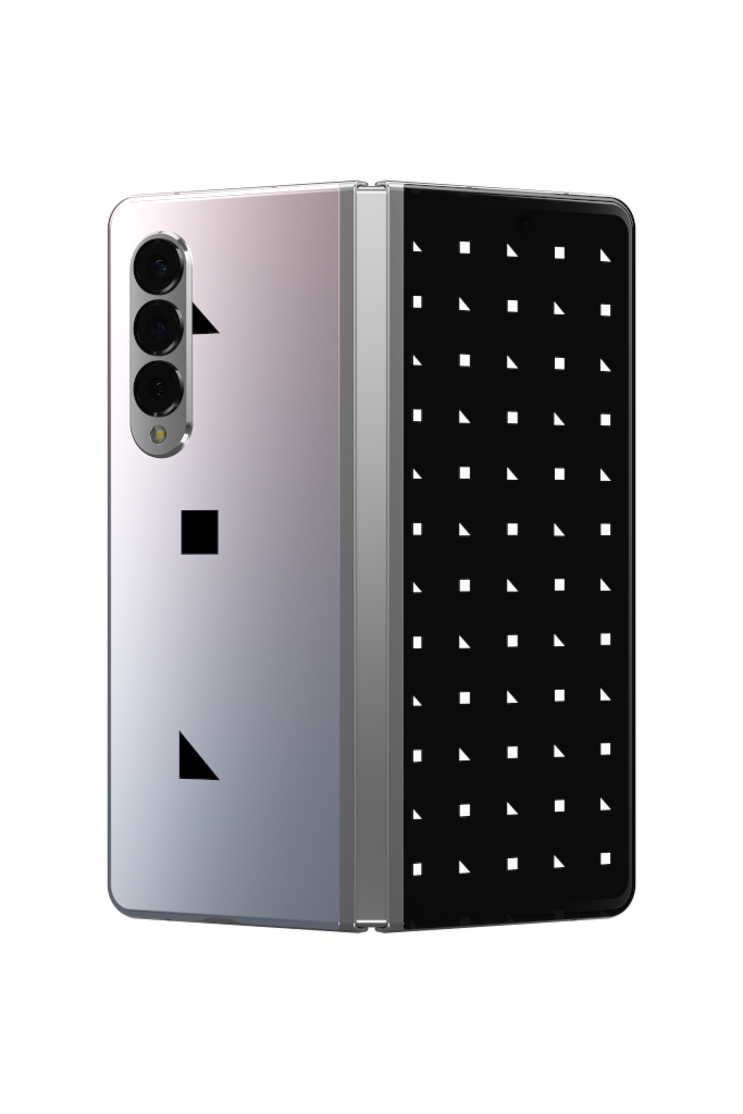 Display 2645 — Phone, Silver, Outside mockup surface