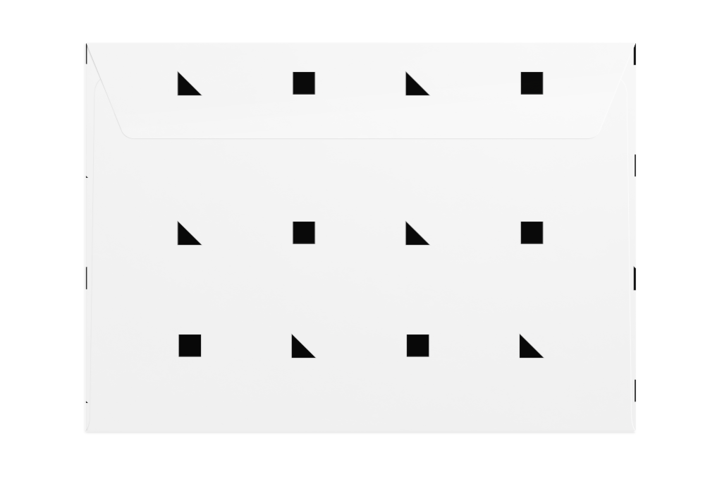 Envelope 1261 — Back, closed with flap mockup surface