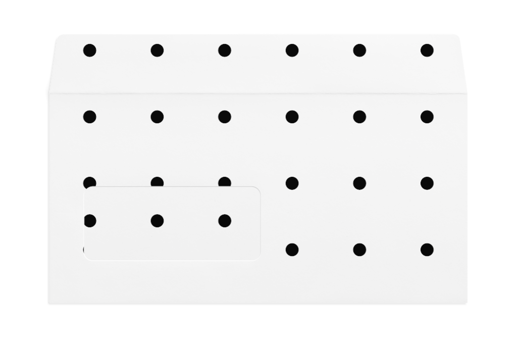 Envelope 1172 — Front, open with window mockup surface