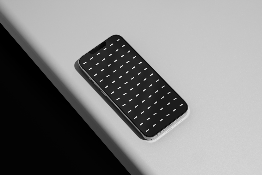 IPhone 03 — Phone, on shelf mockup surface