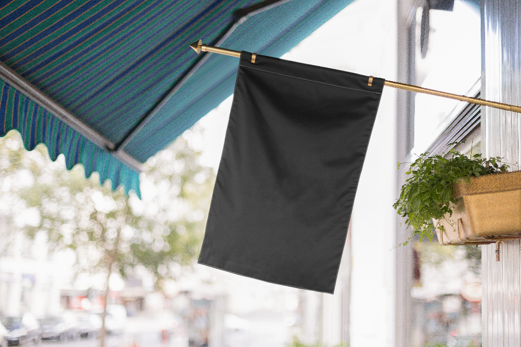Sign 2101 — Flag, on building mockup surface