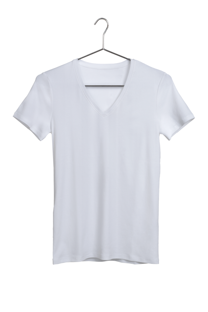 Shirt 0764 — V neck, hanging mockup surface