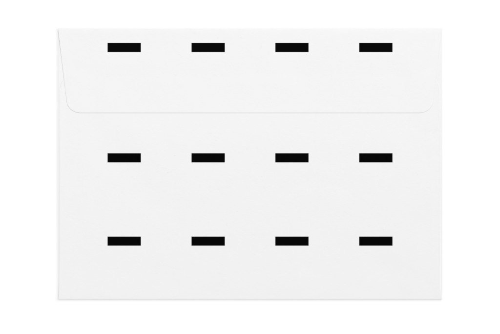 Envelope 1181 — Back, closed with flap mockup surface