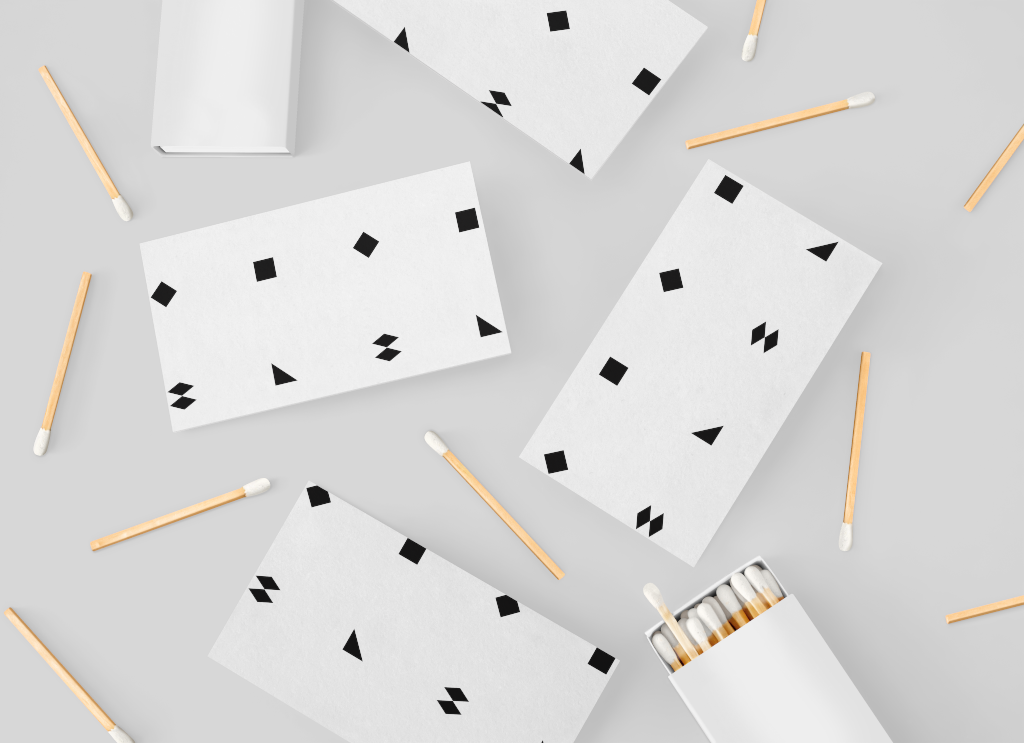 Business Card 1998 — Multiple, with matches mockup surface