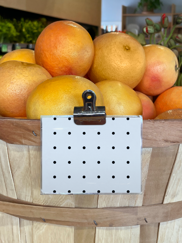 Sign 2405 — Laminated, on basket mockup surface