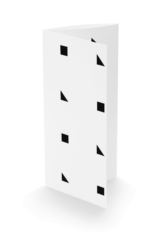 Brochure 1325 — Trifold, partially open mockup surface