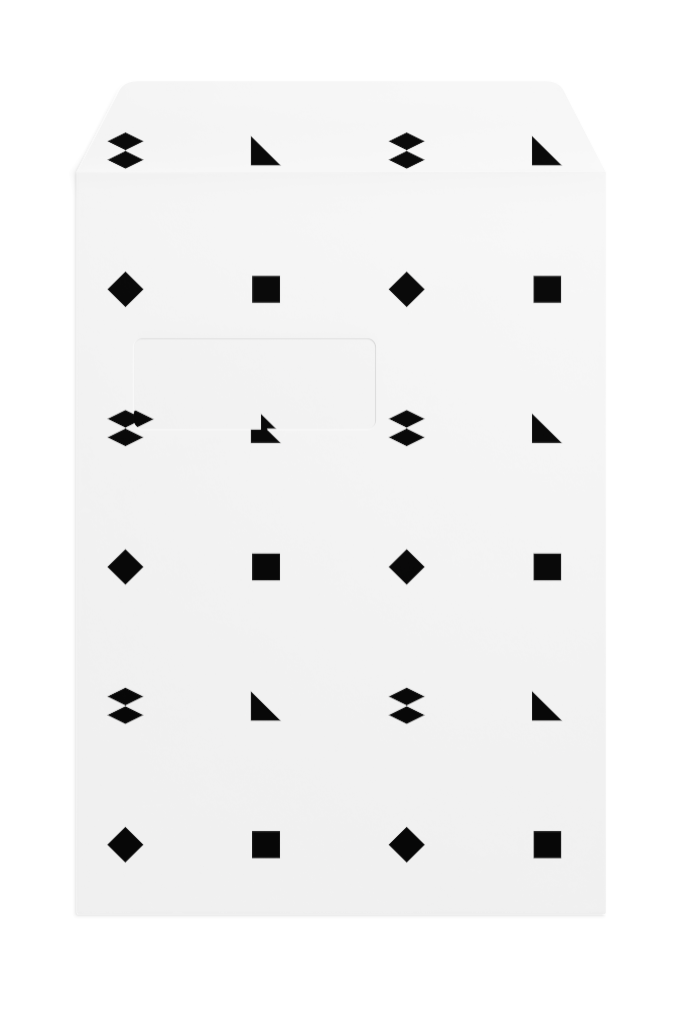 Envelope 1252 — Front, open with window mockup surface