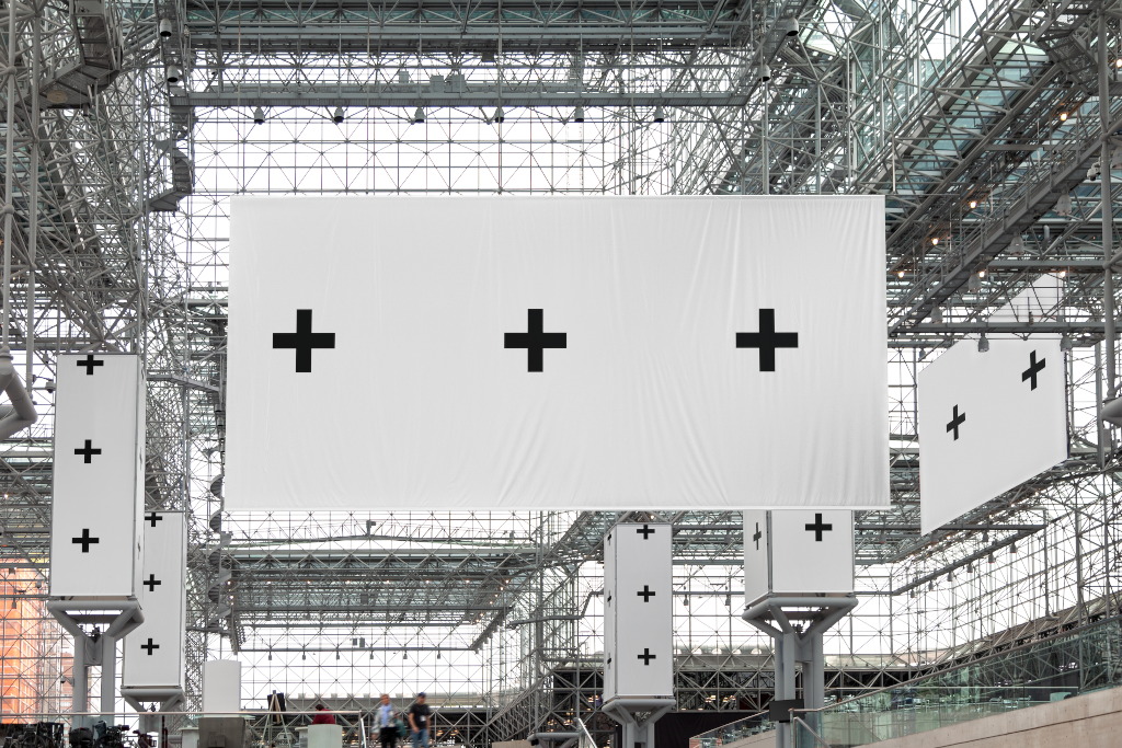 Banner 1577 — Trade show, hanging mockup surface