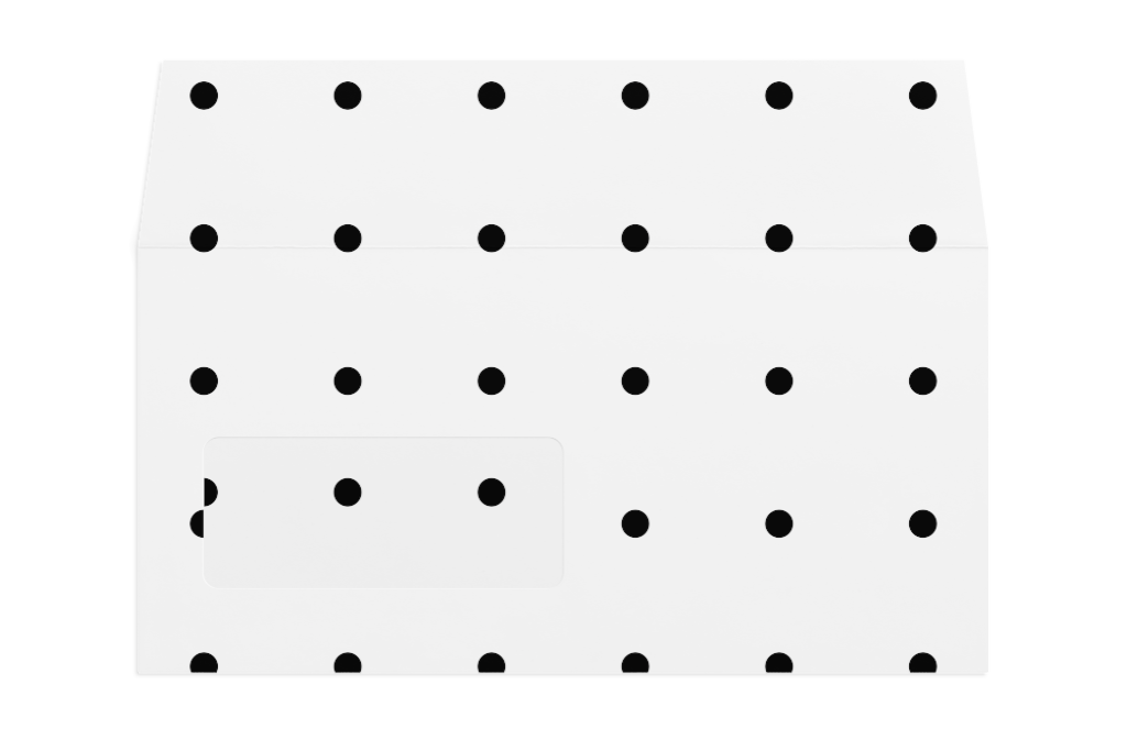 Envelope 1176 — Front, open with window mockup surface