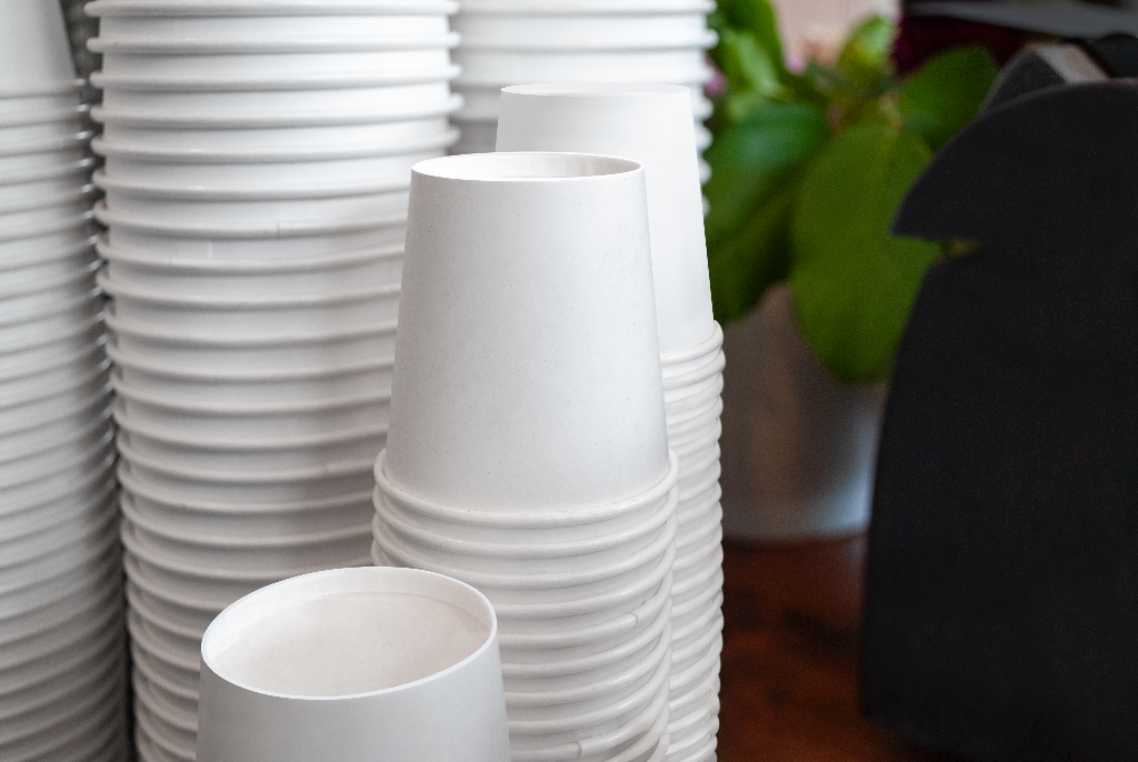 Cup 2046 — Stack on counter mockup surface