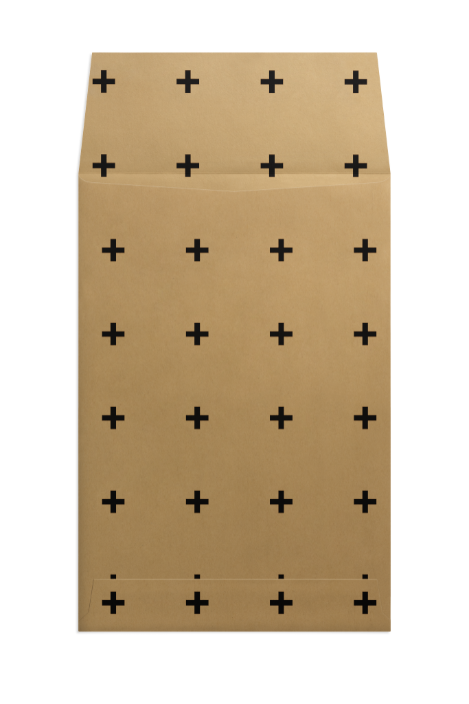 Envelope 1150 — Kraft, back, open mockup surface