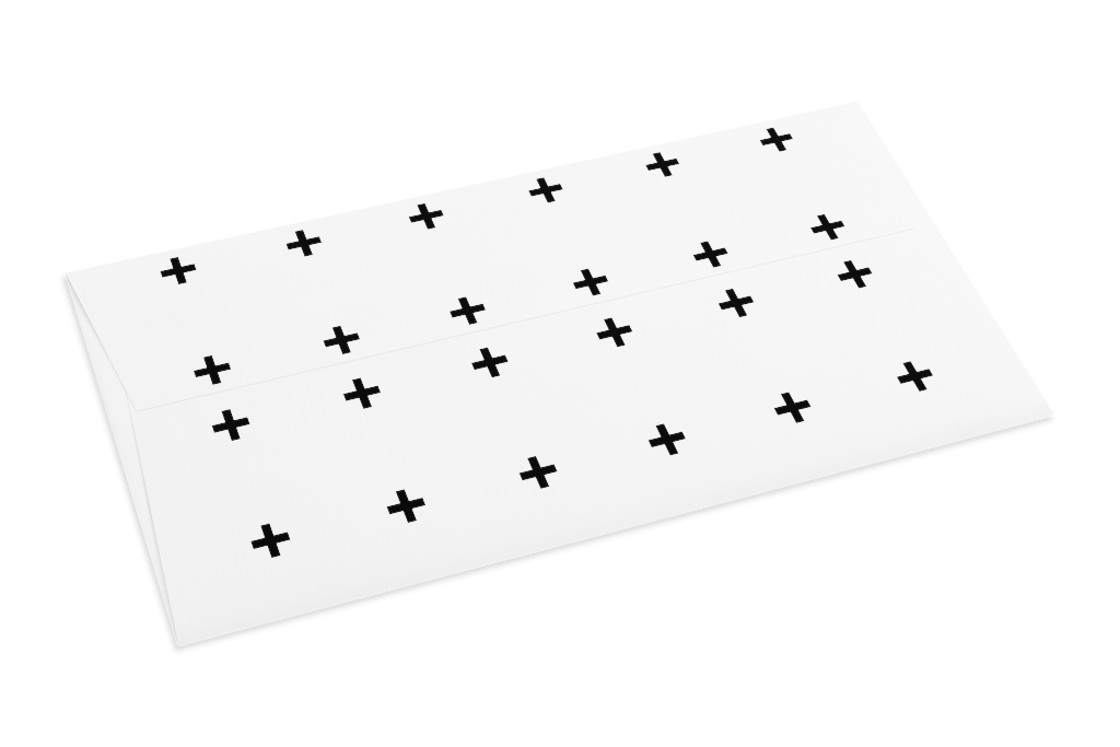 Envelope 1076 — Back, closed with flap mockup surface