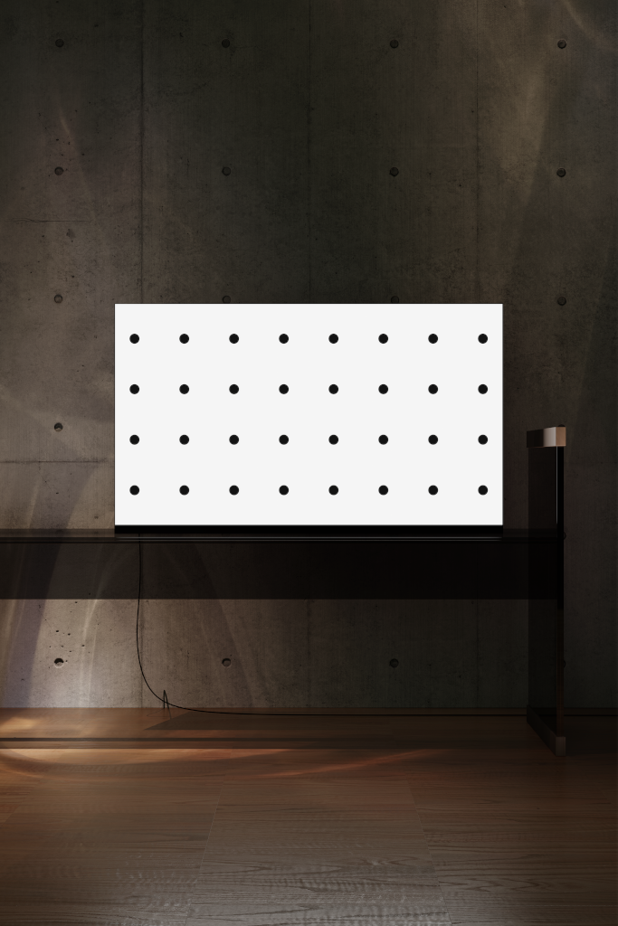 Display 2495 — TV, 55-inch, on table mockup surface