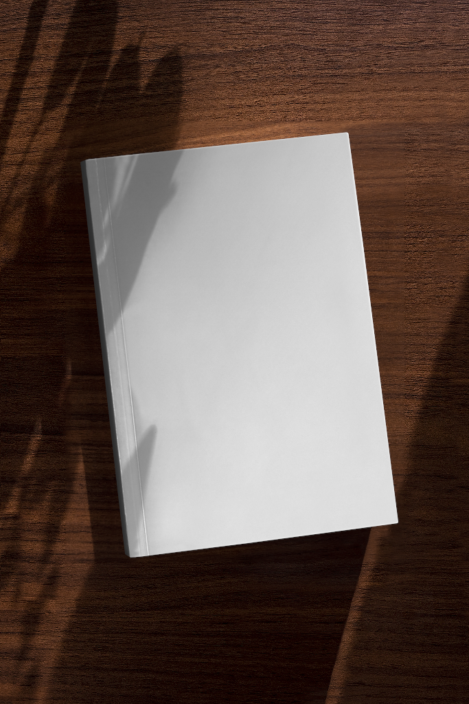 Book 2376 — Softcover, closed mockup surface