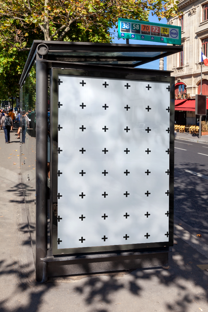 Poster 1887 — Bus stop shelter mockup surface