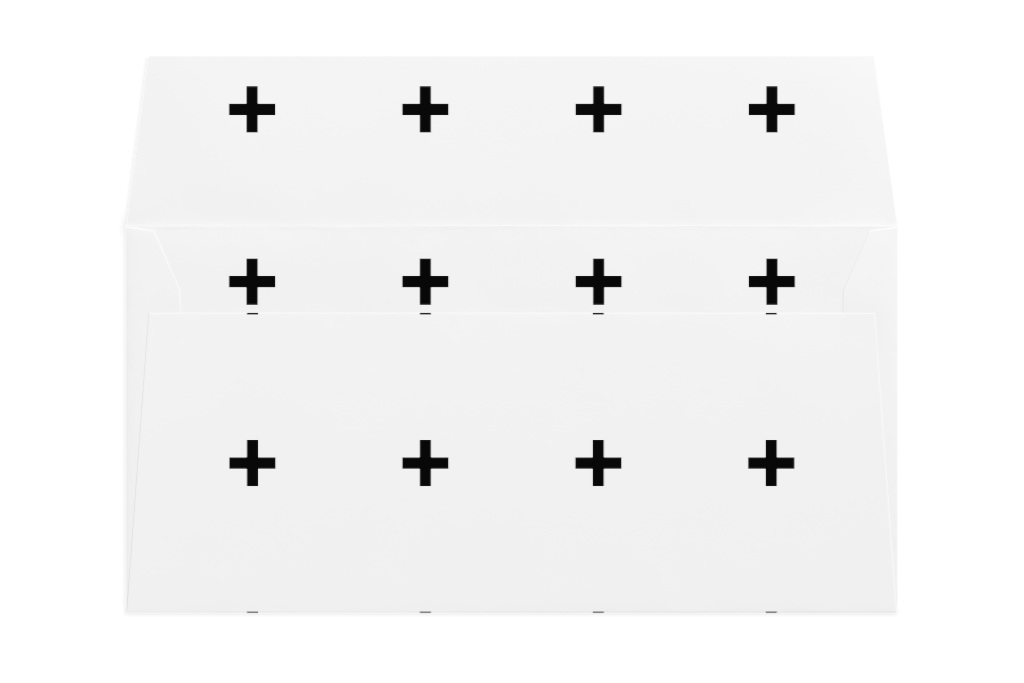 Envelope 1174 — Back, open mockup surface